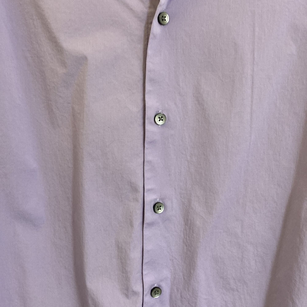 Express Men's Medium Long Sleeve Button Lavender Fitted Shirt with Stretch - Picture 3 of 9